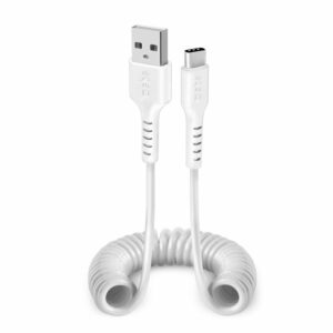 Câble Enroulé Aviateur Premium Type C - Blanc